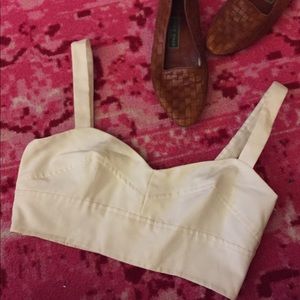Jill Stuart size 4, white structured crop top